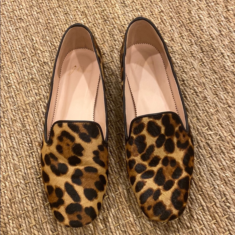 J.Crew Calf-Hair Leopard Print Women's Loafers